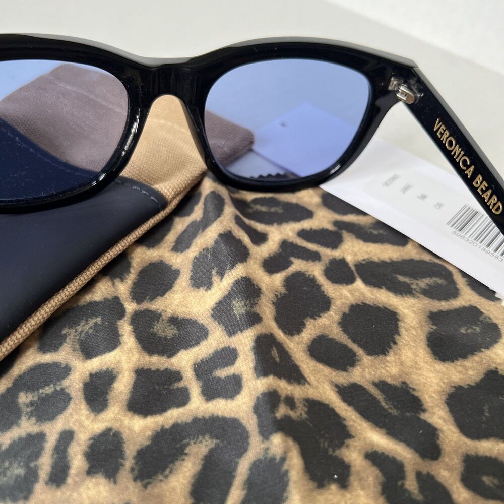Veronica Beard Jane Square Frame Sunglasses Black NWB - Picture 7 of 9